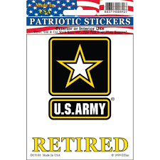The small and medium stickers come two per pack and the large and extra large come with only one decal. United States Army Star Logo Retired Car Decal 3 1 2 By 4 Inches On Sale Overstock 17956640
