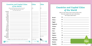 The general awareness section is a part of almost all major government exams and scoring marks in this section is the easiest since no calculations and. World Countries With Capitals Pdf Teacher Made Resources