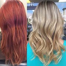 A Flawless Transition From Red To Blonde Color By Courtneybells Red To Blonde Blonde Hair Transformations Red Blonde Hair