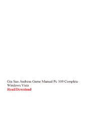 And this is why we are the no. Fillable Online Gta San Andreas Game Manual Pc 100 Complete Windows Vista Fax Email Print Pdffiller