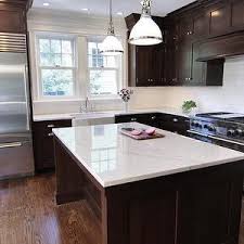White Glass Subway Tile Backsplash With Dark Cabinets Espresso Kitchen Cabinets Trendy Kitchen Backsplash