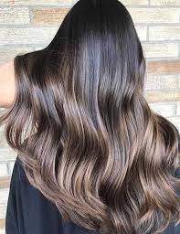 Please use a photograph with natural lighting. Light Brown Balayage Black Hair Novocom Top