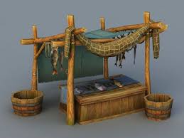 Medieval Market Fish Stall 3d Model 3ds Max Files Free Download Modeling 40974 On Cadnav Medieval Market Prop Design Props Concept