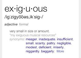 Exiguous Uncommon Words Words Vocabulary Words