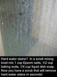 Hard Water Stains In The Glass Shower Doors Haven T Tried This One Yet Hard Water Stains Hard Water Stain Remover Shower Cleaner