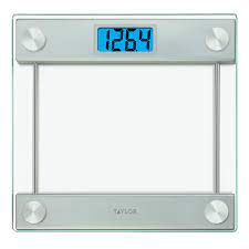 It's clear glass design adds a minimalistic look while it's strain gauge sensors allow a capacity of 180kg and provides an accurate electronic weight reading. Taylor Digital Bathroom Scale Clear Glass Silver Accents Walmart Com Walmart Com