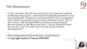 The Popular Gothic Novel Lecture No. 42 The Moonstone Plotting and the  Female Gothic (Refer Slide Time: 0:11) Hello and welcome