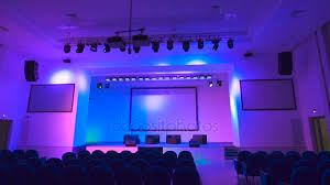 Empty Concert Hall Which Employs A Large Number Of Professional Stage Lighting Equipment Multi Colored Lights Illuminate The Modern Hall Stock Video C Kustvideo 133866610