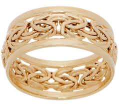 14k Gold Byzantine Band Ring Qvc Com