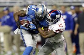 Calvin johnson was playing for the lions in 2010 when he went for a pass in the end zone in the opening weekend of the season. Giants 3 Safety Setup Stopped Lions Calvin Johnson Wsj