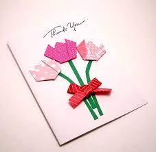 It's very easy and simple paper craft idea. Origami Flower Card By Kittykatkards Tulip Origami Easy Origami Flower Tulips Card