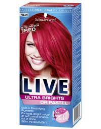 Girl with colorful dyed hair. Schwarzkopf Live Ultra Brights 092 Saule Box Rot Semi Permanent Hair Dye X1 Ebay
