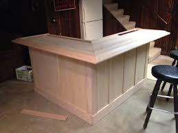 Unfinished Home Oak Bar With Slats Diy Home Bar Home Bar Plans Basement Bar Plans