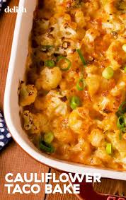 This Low Carb Cauliflower Taco Bake Will Make You Rethink Taco Tuesday Recipe Keto Recipes Healthy Recipes Recipes