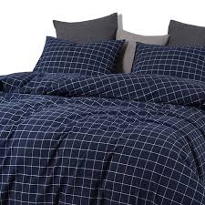 Black And White Grid Comforter Set Twin Wake In Cloud Navy Grid Comforter Set Navy Blue With White Grid Geometric Pattern Printed Soft Microfiber Bedding Microfiber Bedding Comforter Sets Comforters