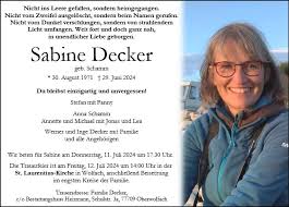 Gedenkseite für Sabine Decker