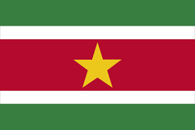 Is green, white, red, white, green and includes a star on the middle (red) band. Flag Of Suriname Britannica