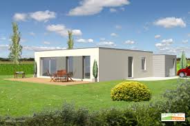 Jardin avec coin terrasse et dépendances pouvant faire un bel. Plan Maison 90 M2 Moderne Bioclimatique Maisons Bebium