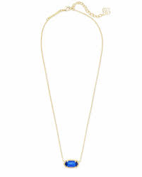 Elisa Gold Pendant Necklace In Cobalt Cat S Eye Kendra Scott