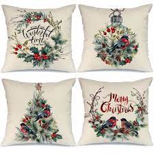 Maybe you would like to learn more about one of these? Amazon Com Aeney Christmas Decorations Pillow Covers 18x18 Set Of 4 Watercolor Wreath Bird Merry Christmas Pillows Rustic Winter Holiday Throw Xmas Pillows Farmhouse Christmas Decor For Couch A280 Home Kitchen