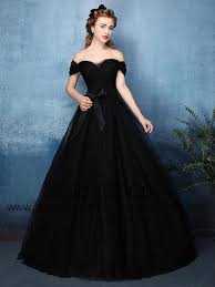 Black Ball Gown Prom Dress Black Off Shoulder Tulle Ball Gown Formal Dress X1603 Formaldresses Gowns Black Ball Gown Black Wedding Gowns Off Shoulder Ball Gown