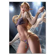 Canvas Hd Prints Princess Zelda Poster Wall Art Sexy Girl Home Decoration  Animation Role Painting Modular Pictures Living Room - Painting &  Calligraphy - AliExpress