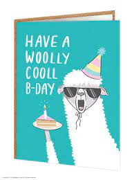 Woolly Cooll B Day Birthday Card Birthday Card Puns Funny Birthday Cards Punny Birthday Cards