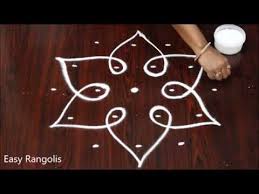 5 Dots Simple Rangoli Design For Beginners Apartment Kolams Easy Rangolis Youtube Simple Rangoli Rangoli Designs Rangoli Border Designs