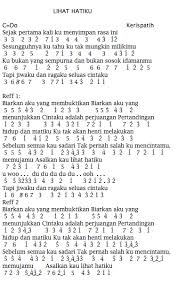 Not angka lagu rasa sayange dan not balok lagu rasa sayange disertai chords dan audio untuk mendengar melodi lagunya. Not Angka Pianika Lagu Kerispatih Lihat Hatiku