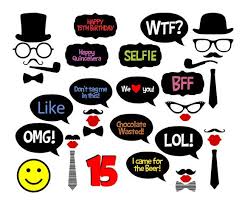 Birthday Photo Booth Props Printable 15th Birthday Party Printable Photo Booth By Bcreativedesignarts 7 90 Birthday Photo Booths Photobooth Props Printable Party Printables