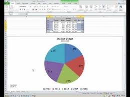 excel how to create a table and pie graph prepared for cis 101 student budget example