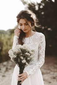Brautkleid Lange Spitzenarmel Ruckenausschnitt Boho Hochzeitskleid Vintage Brautfrisur P Vintage Wedding Dress Boho Sweetheart Wedding Dress Boho Wedding Dress
