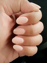 Oval Short Black Almond Shaped Nails My Manicurist Mixed 2 Gel Colors To Create This Nudey Pink That Compliments My Skin Tone Short Acr Oval Acrylic Nails Short Acrylic Nails Almond Acrylic Nails