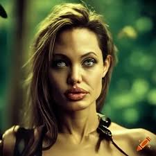 1990s angelina jolie as lara croft in a jungle on Craiyon
