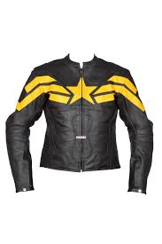 Black And Yellow Bandana Jacket Captain America Leather Motorcycle Jacket The Winter Soldier Black Yellow Motorcycle Jacket Leather Motorcycle Jacket Captain America Jacket