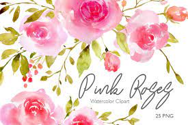 Pink Blush Watercolor Flowers Roses Png 79941 Illustrations Design Bundles Watercolor Flowers Watercolor Rose Watercolor Peonies