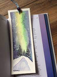 Hand Painted Bookmark Northern Lights Makes Even The Most Boring Book Interesting Original Watercol Arches Watercolor Paper Alaska Art Original Watercolors