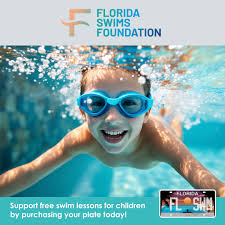 Looking for a license plate for a swimmer in your life? Get them a "Swim  For Life" plate -- proceeds go towards swim lessons for children across  Florida! Stop by our booth