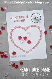 Heart Dice Game Free Printable Valentine Day Crafts Valentines For Kids Valentines Day Hearts