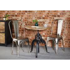 A round table usually takes up less space, but a square table can easily be pushed into a corner. Industrial Round Dining Table Reclaimed Uk