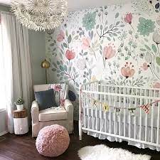An accent wall can be a perfect way to break up a large room, to emphasize a particularly great architectural feature, or to instill a sense of the extraordinary in an otherwise completely ordinary space. Nursery Projet Sur Instagram Floral Toute La Journee Il Suffit De Garder Em Venir Merci In 2020 Girl Room Baby Girl Room Nursery Room