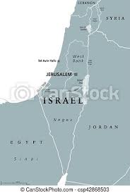 Map of tel aviv area hotels: Landkarte Israel Politisch Graue Landkarte Israel Osten Neighbors Palastinensisch Westen Hauptstadt Politisch Canstock