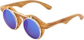 Amazon.com: Faux Wood Frame Iridium Mirror Lenses Flip Up Sunglasses (Wood  Frame, Blue Iridium Mirror) : Clothing, Shoes & Jewelry