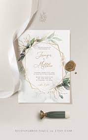 Cleo Geometric Wedding Invitation Template Boho Wedding Etsy In 2021 Geometric Wedding Invitation Wedding Invitation Templates Wedding Invitations Boho