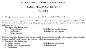 Ujian sekolah berstandar nasional (usbn) mata pelajaran ipa tahun 2018 telah dilaksanakan beberapa waktu yang lalu. Soal Latihan Ujian Sekolah Berstandar Nasional Usbn Bahasa Sunda Sma Smk Ma