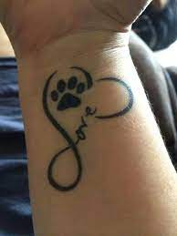 Awesome Cat Paw Print With Heart Tattoo On Wrist Tattoos Dog Tattoos Minimalist Tattoo