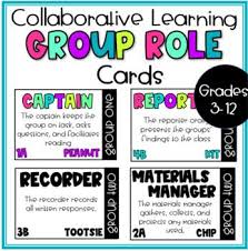 Collaborative Learning Group Role Cards Editable Group Roles Collaborative Learning Cooperative Learning Groups
