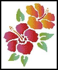 Three beginner cross stitch patterns for children to make for any flower theme (spring, summer, may day, etc)! Hibiscus Cross Stitch Pattern