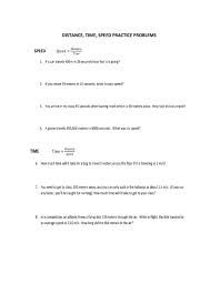 Detailed solutions to the problems and explanations are provided. Speed Distance Time Worksheet
