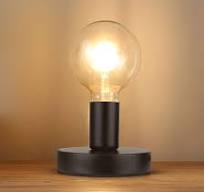 Helunsi Industrial Table Lamp Base, E26 E27 Lamp Base Without Shade, Mini  Short Desk Lamp Exposed Bulb Base, Simple Metal Edison Light Bulb Stand, ...
